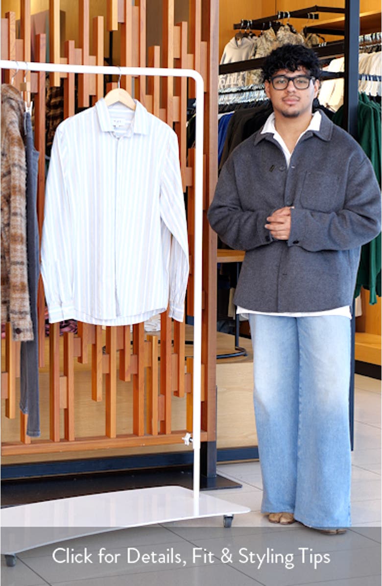 Shelly Stripe Cotton Poplin Button-Up Shirt, sales video thumbnail