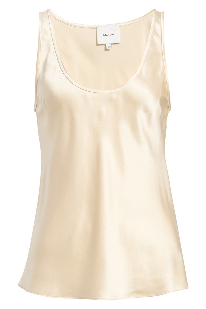 Veya Sleeveless Silk Top, Alternate, color, ALMOND