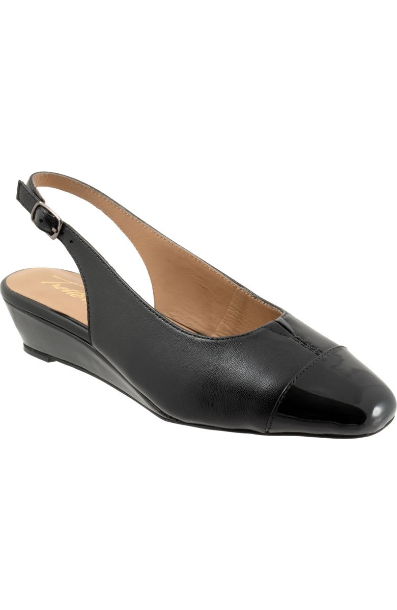 Trotters Dea Slingback Cap Toe Wedge Pump, Main, color, Black