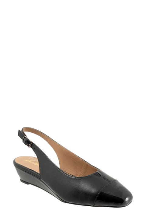 Dea Slingback Cap Toe Wedge Pump (Women)