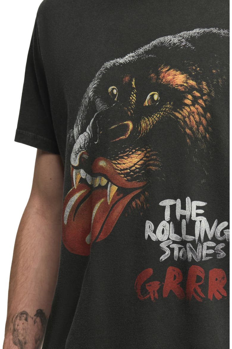 Rolling Stones Grrr Cotton Graphic T-Shirt, Alternate, color, JET BLACK