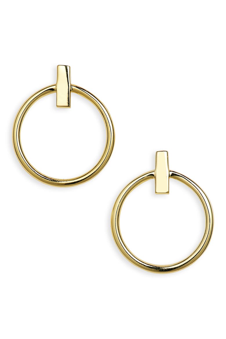 Doorknocker Drop Earrings, Main, color, GOLD