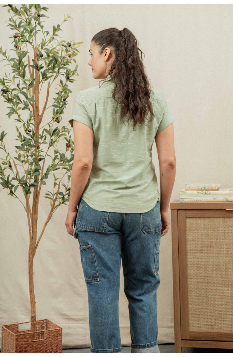 Bridge & Burn Bea Shirt, Alternate, color, Teal Tide Waves