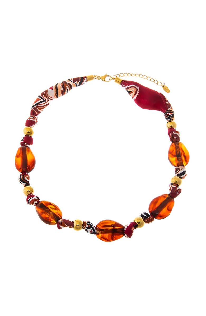 BY ADINA EDEN Bandana Beaded Amber Necklace, Alternate, color, Amber