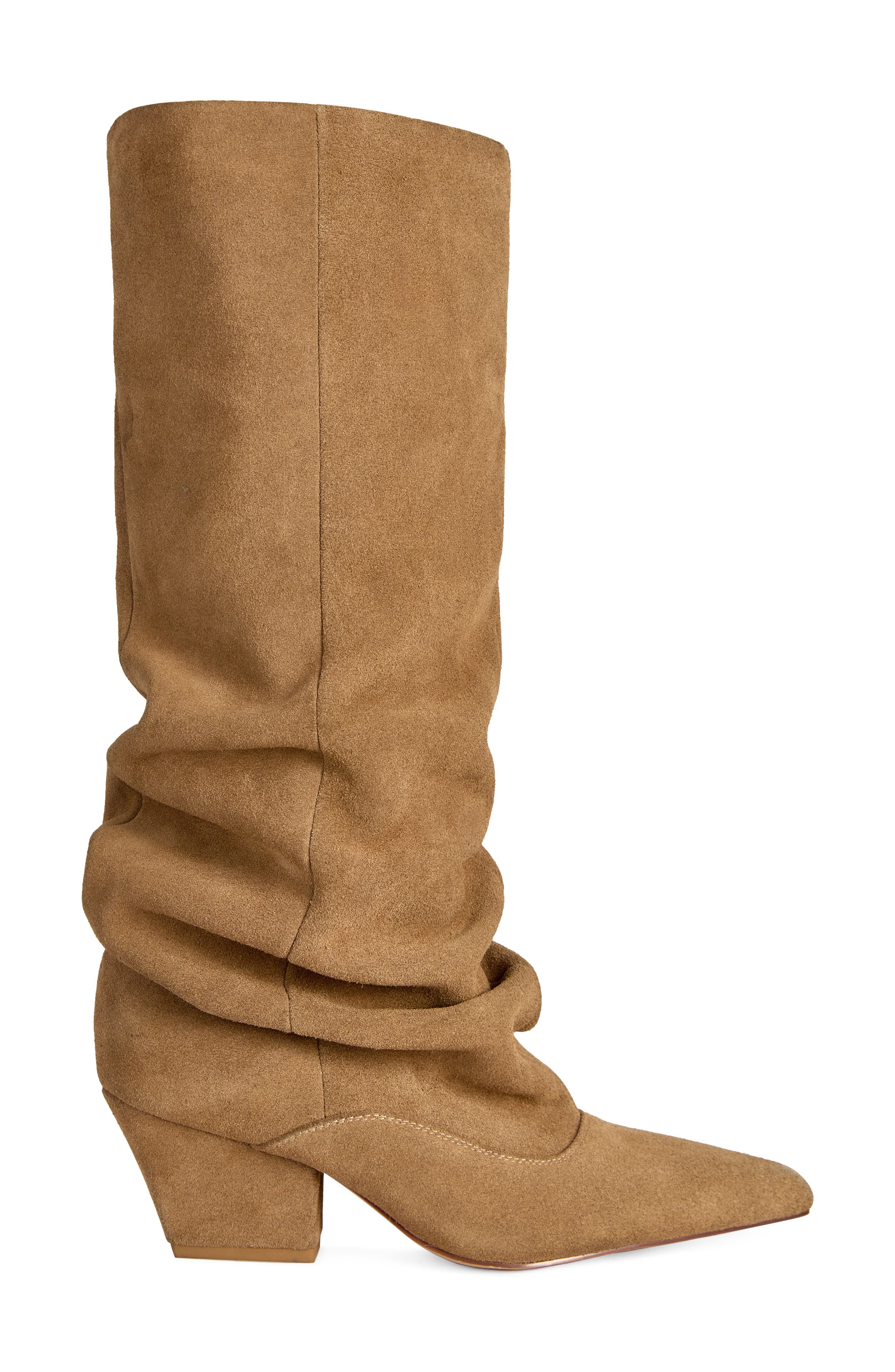 Francoise Knee High Slouch Leather Boot, Alternate, color, CAMEL