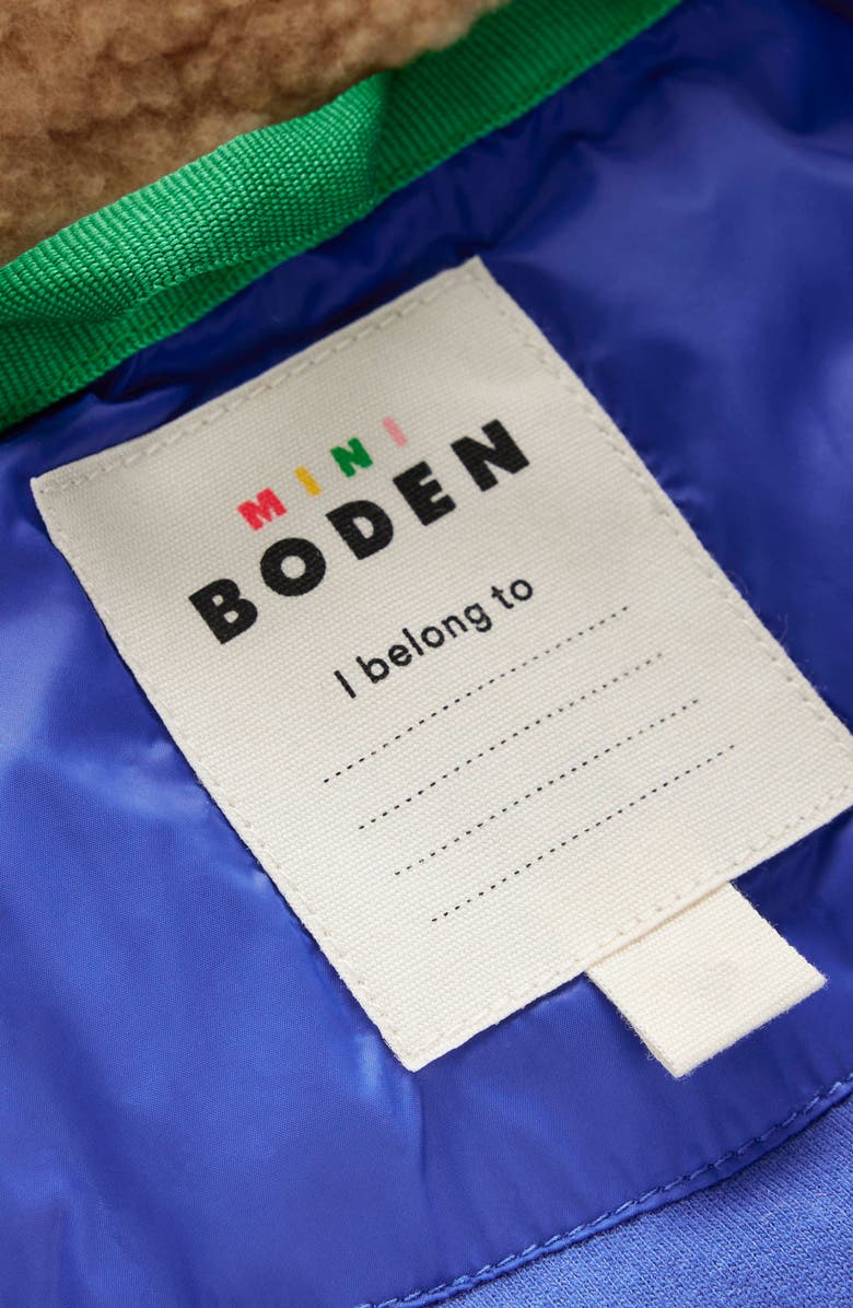 Mini Boden Kids' Cozy Longline Coat, Alternate, color, Multi Colourblock