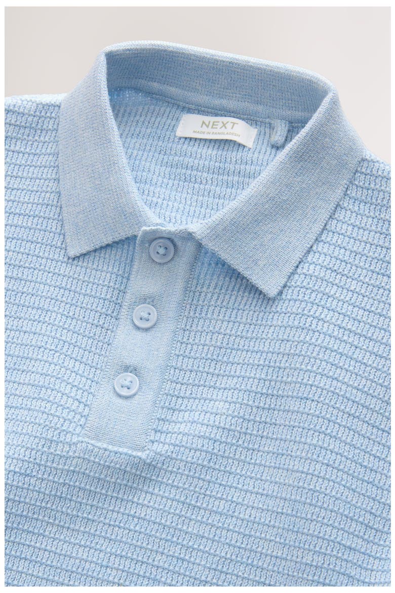 Stripe Polo Sweater & Shorts Set, Alternate, color, BLUE