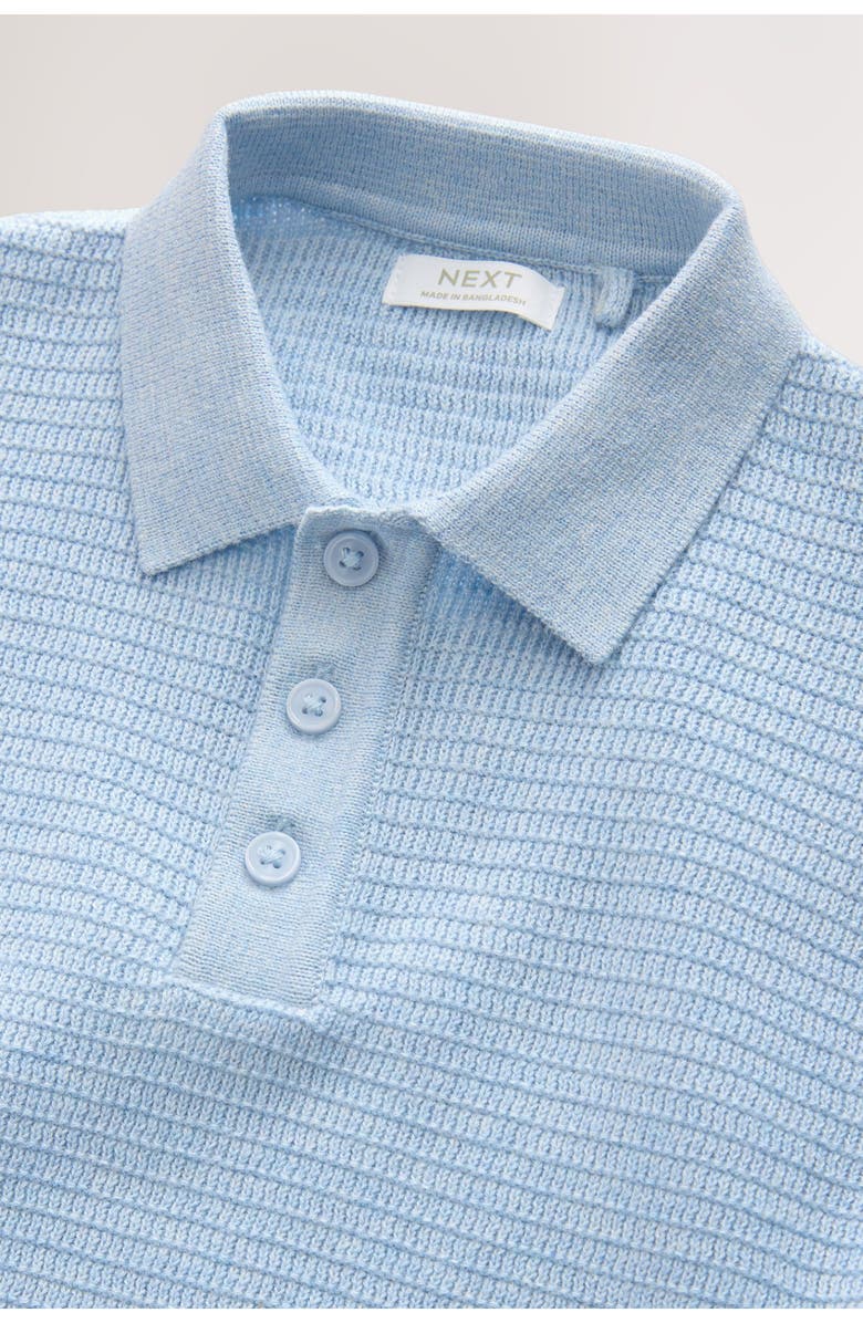 NEXT Stripe Polo Sweater & Shorts Set, Alternate, color, Blue