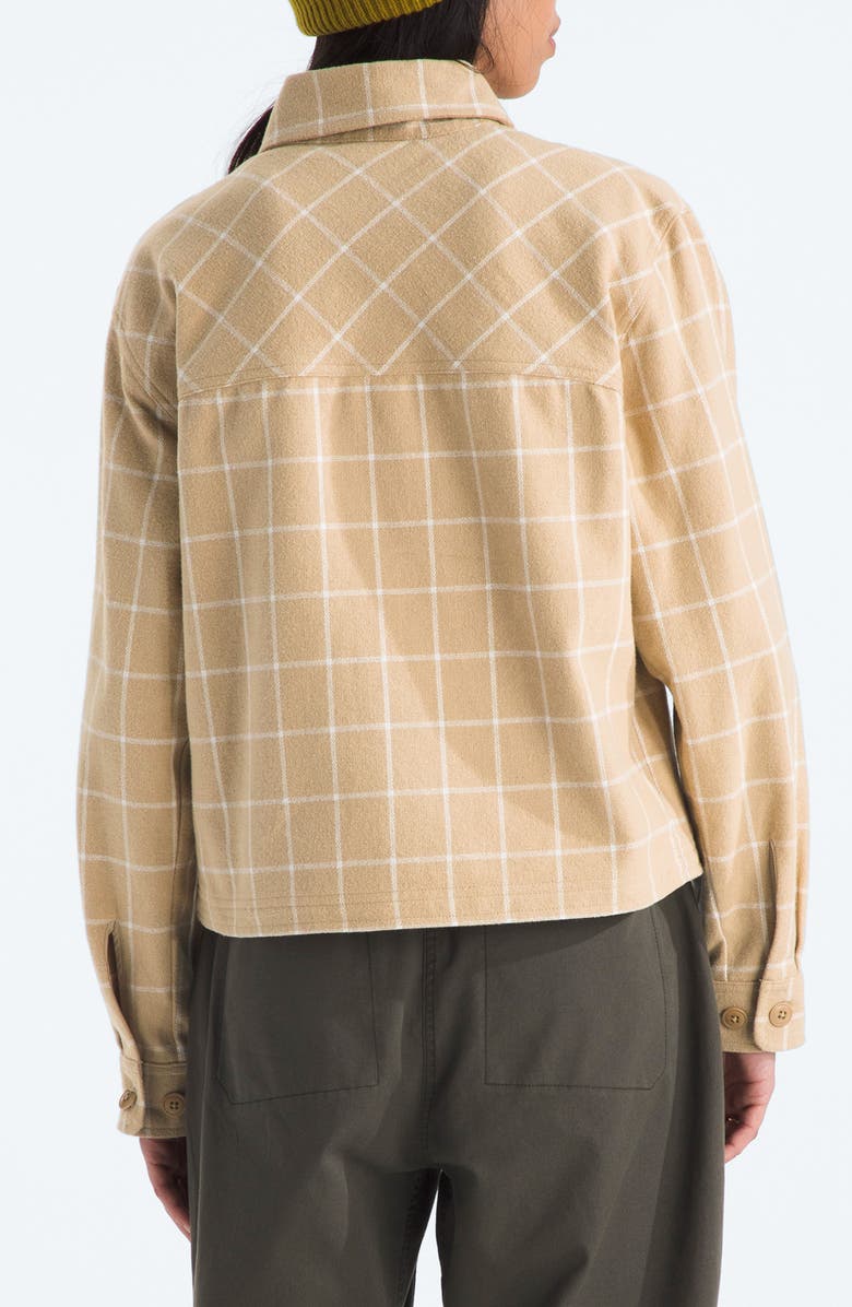 The North Face Valley Plaid Organic Cotton Flannel Shirt Jacket, Alternate, color, Khaki Stone Grid Large Plaid