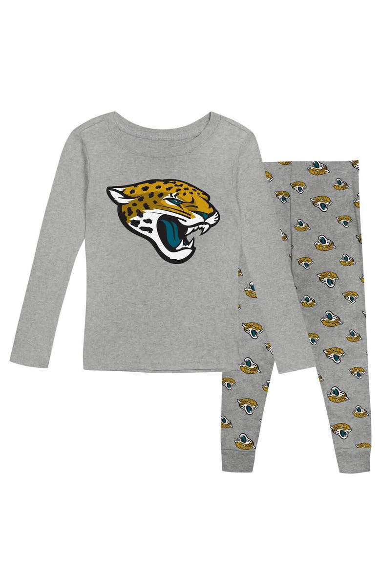 Outerstuff Toddler Heather Gray Jacksonville Jaguars Long Sleeve T-Shirt and Pants Sleep Set, Alternate, color, Heather Gray