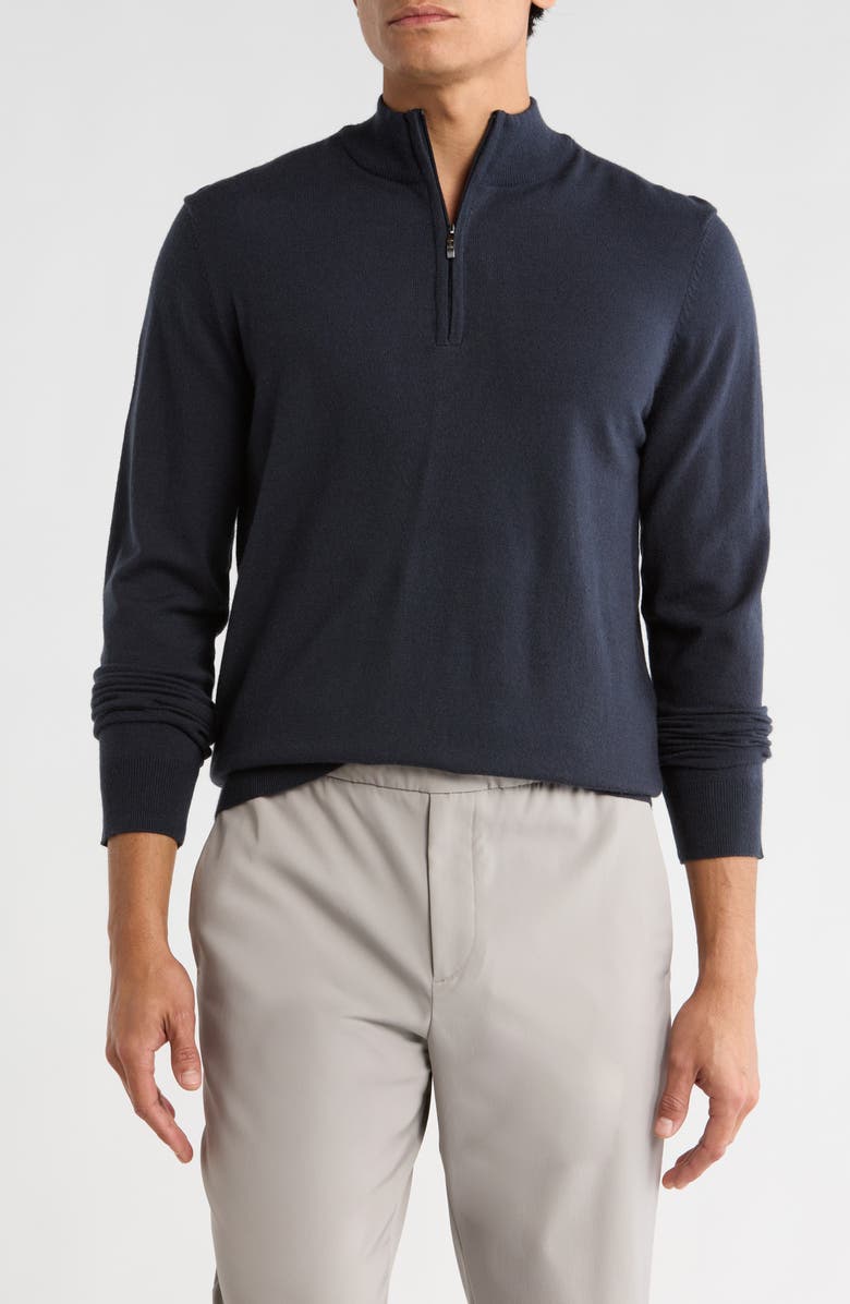 Robert Barakett Daniel Half Zip Pullover Sweater, Main, color, Dark Navy