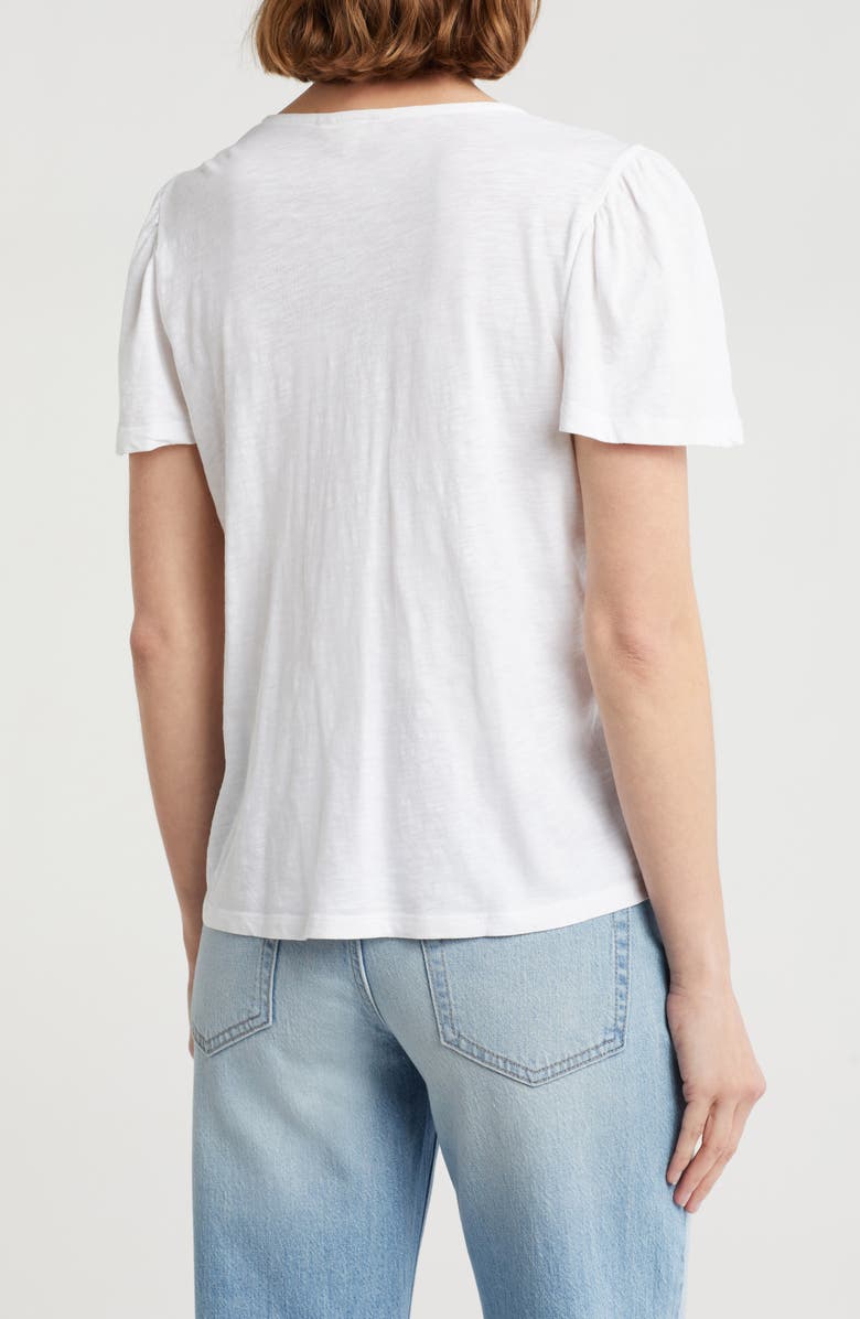 Lucky Brand Lace Trim Peplum T-Shirt, Alternate, color, Bright White