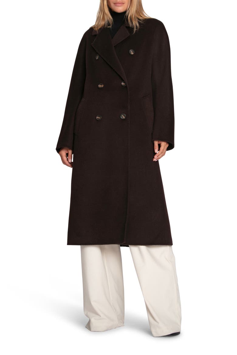 Real Love Double Breasted Maxi Coat, Main, color, CHOCOLATE