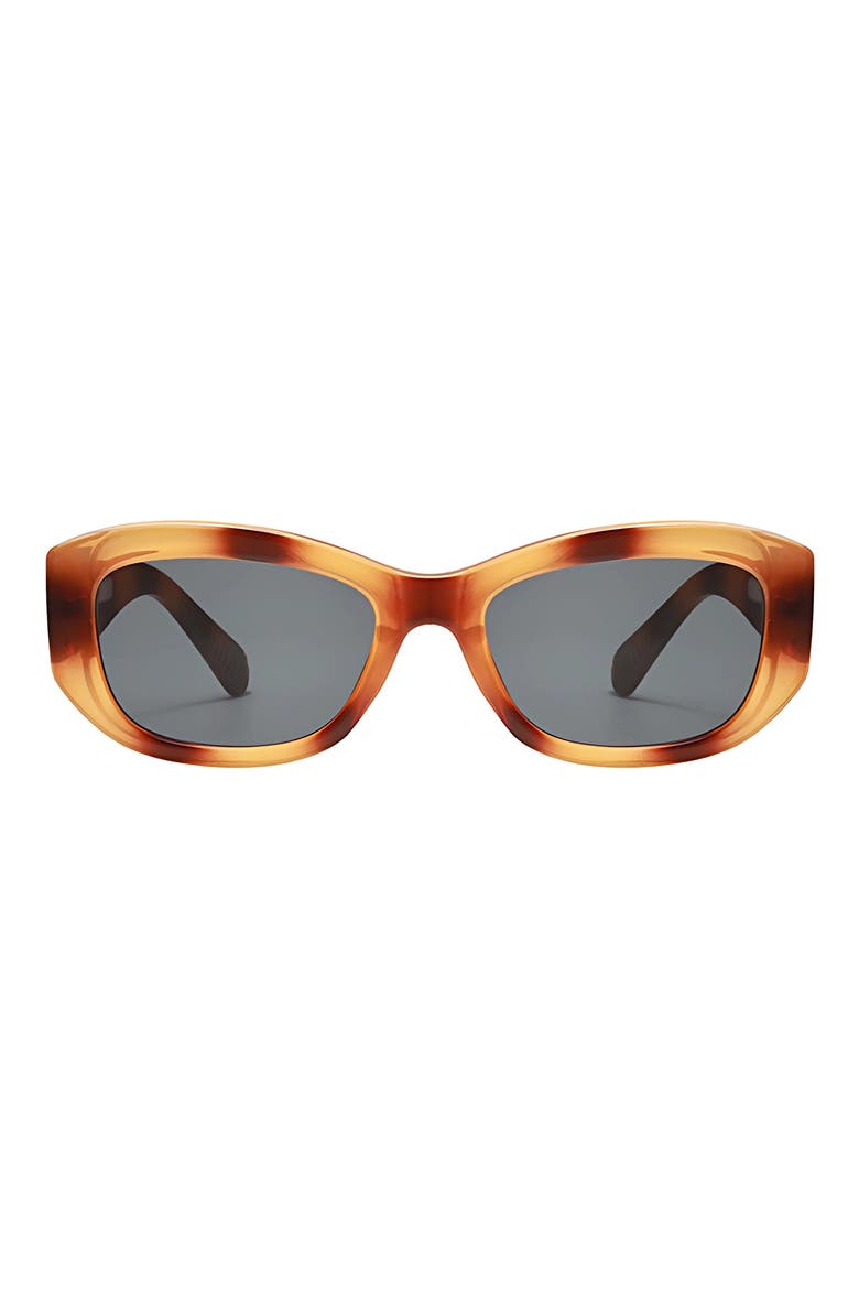 Simone 55mm Polarized Geometric Sunglasses, Main, color, TRANSPARENT TORTE / BLACK
