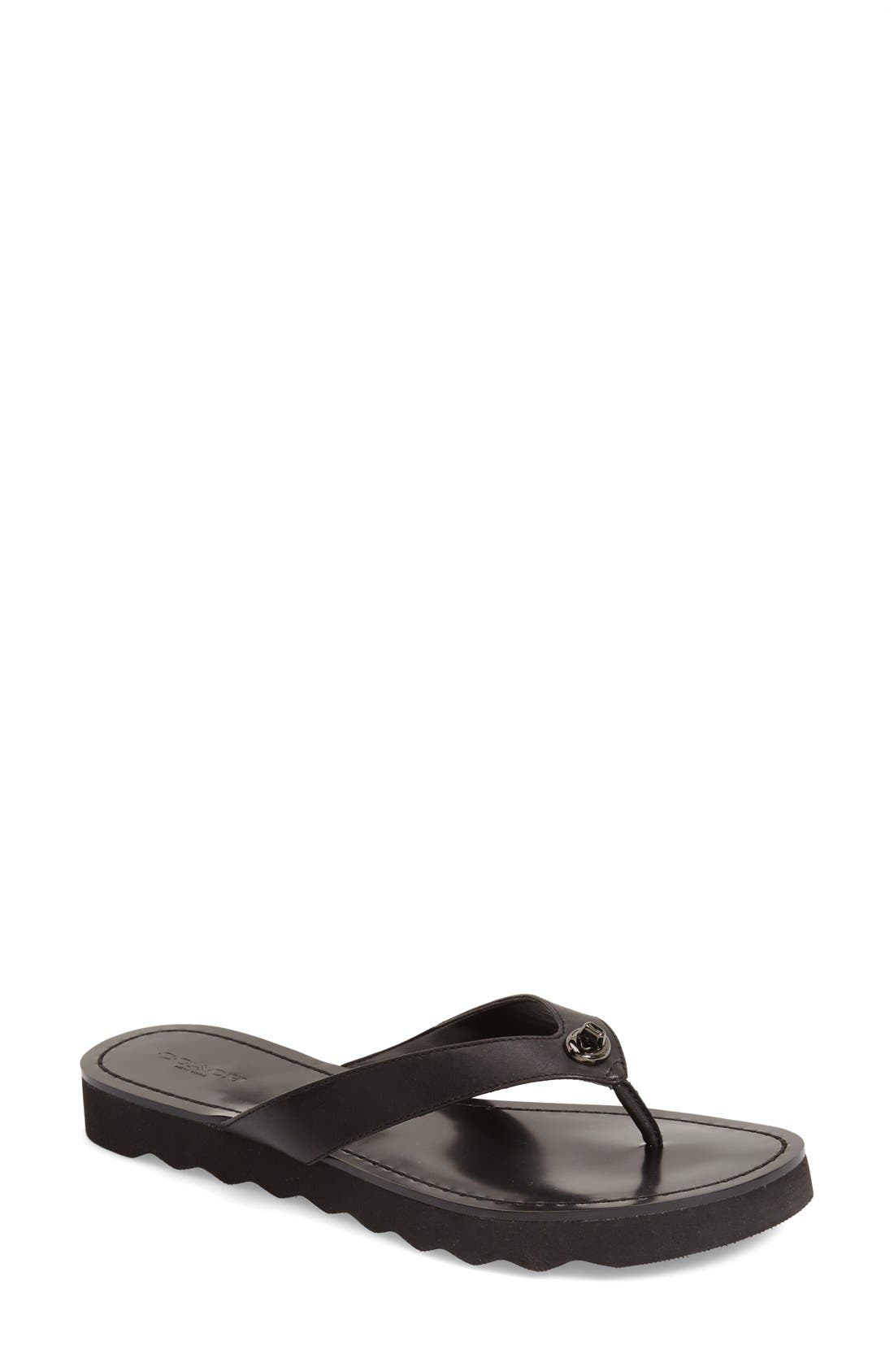 'Shelly' Sandal, Main, color, BLACK