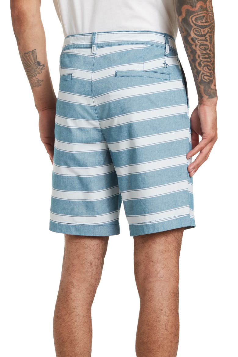 Stripe 8" Chino Shorts, Alternate, color, BLUE CORAL