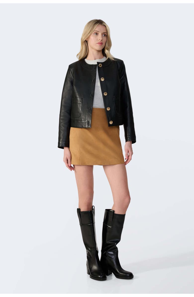 FURNIQ UK LLC Margot Leather Jacket, Alternate, color, Black