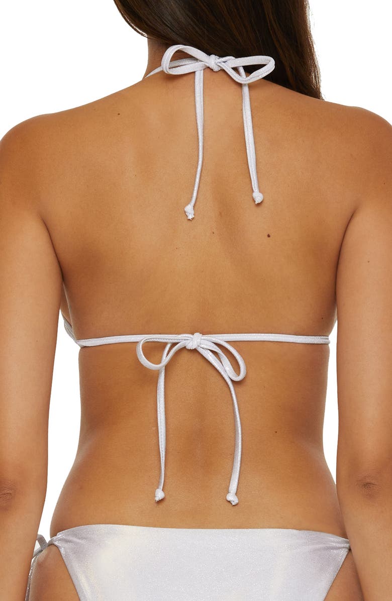 Becca Liquid Metal Triangle Bikini Top, Alternate, color, White