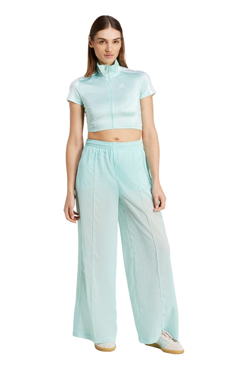 adidas Originals 3-Stripes Sheer Wide Leg Track Pants, Alternate, color, Semi Flash Aqua