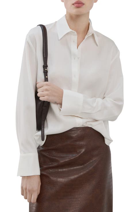 Straight Button-Up Shirt (Regular & Plus)