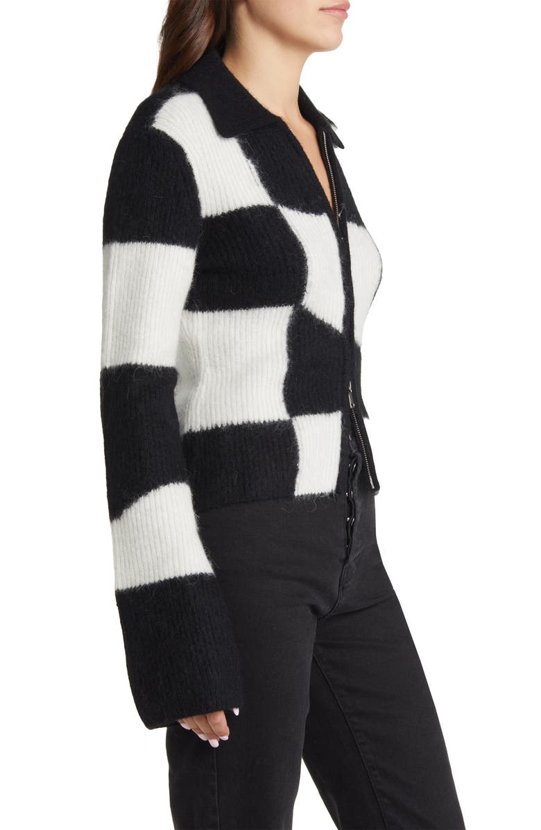 & Other Stories Checkerboard Zip Cardigan, Alternate, color, 