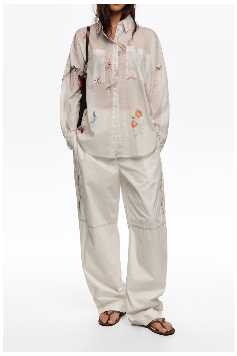 Seabed Cotton Oversize Shirt, Alternate, color, SEABED OFF WHITE