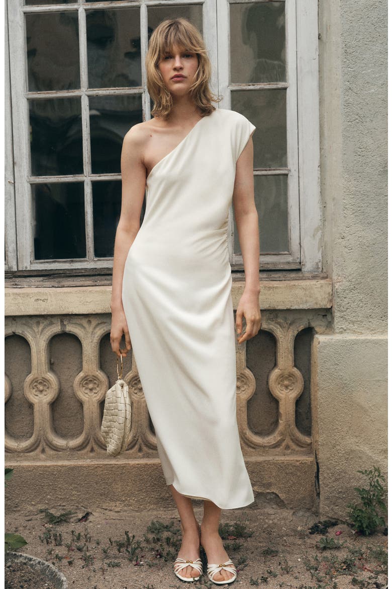 One-Shoulder Dress, Alternate, color, OFF WHITE