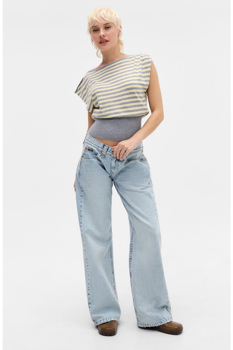 Kayla Low Rider Wide Leg Jeans, Alternate, color, BLEACH
