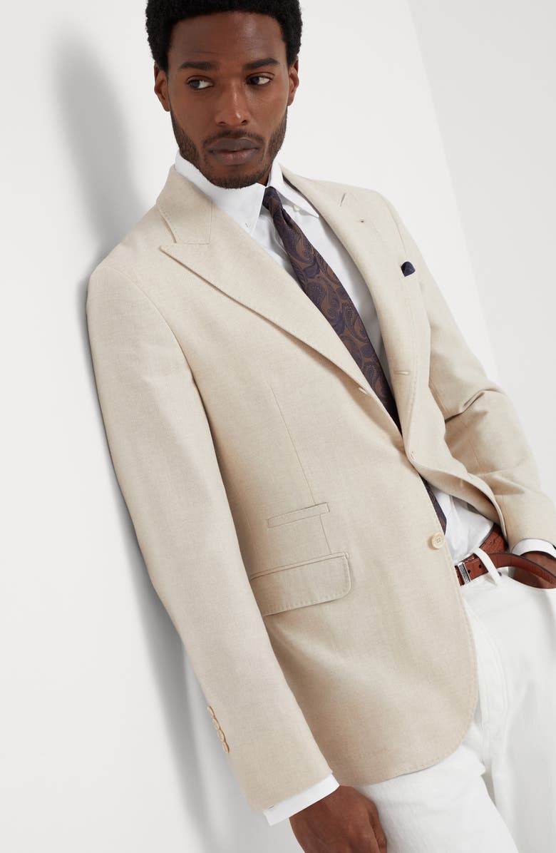 Brunello Cucinelli Diagonal twill unconstructed blazer, Alternate, color, 