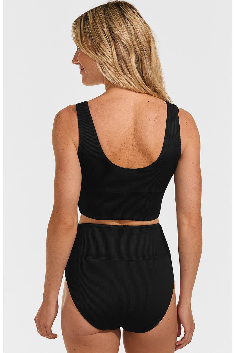 Tugless Tankini Top and High Waisted Bottom Swimsuit Set, Alternate, color, Black Ottoman
