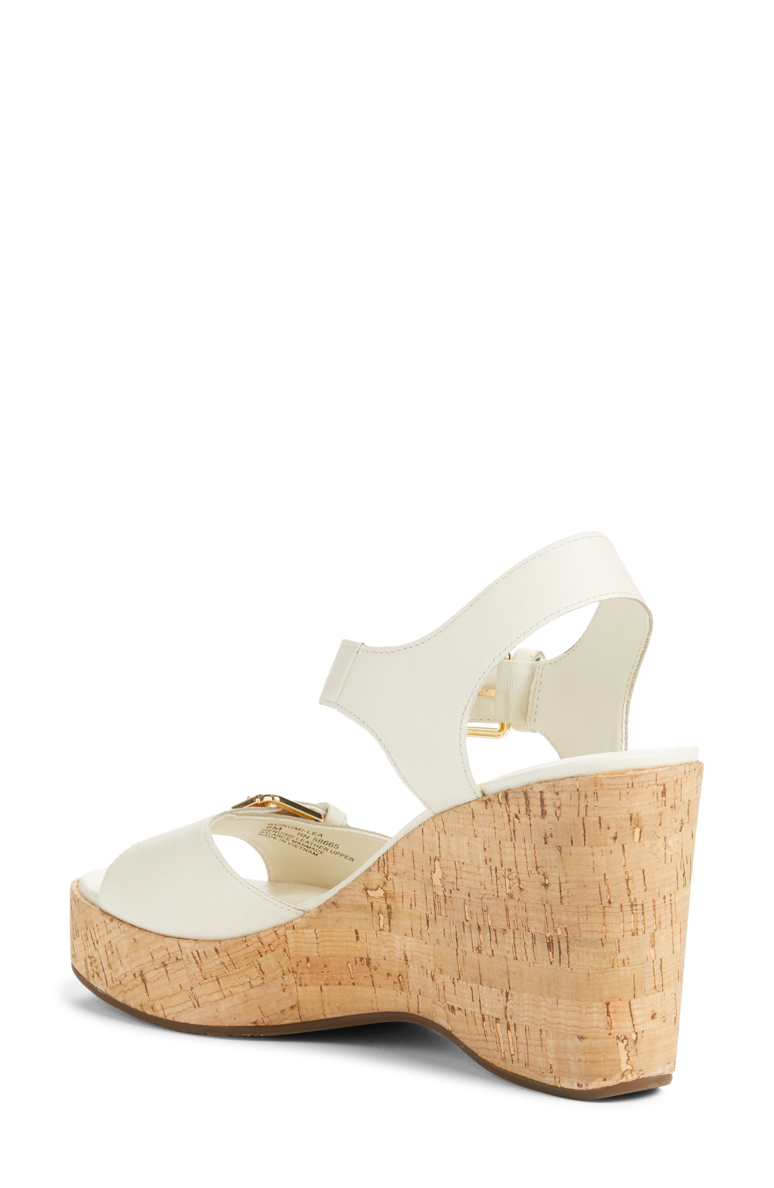 Nomi Ankle Strap Platform Wedge Sandal, Alternate, color, IVORY VANILLA