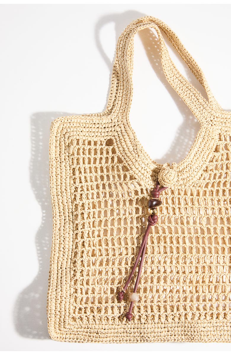 H&M Straw Tote Bag, Alternate, color, Beige