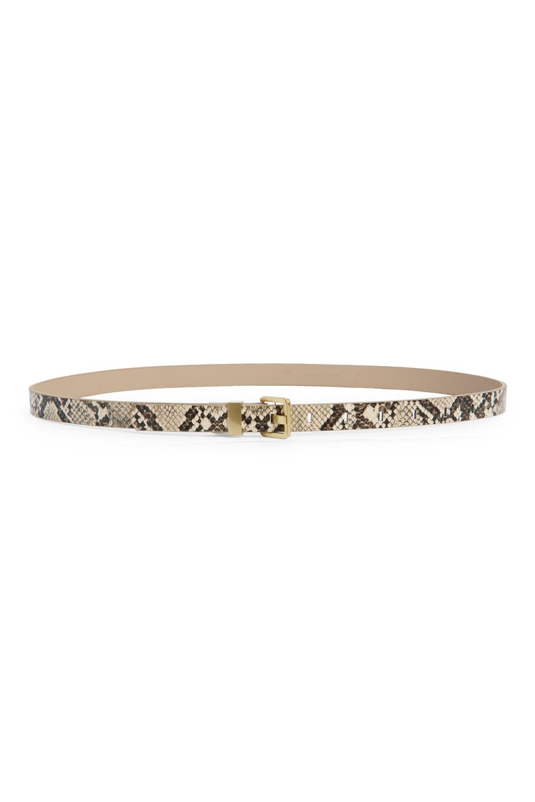 Snakeskin Print Faux Leather Belt, Main, color, TAUPE SNAKE