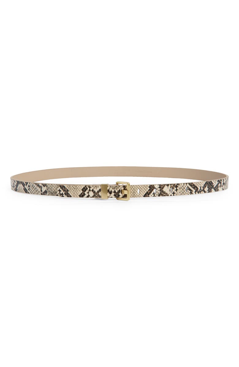 Nordstrom Snakeskin Print Faux Leather Belt, Main, color, Taupe Snake