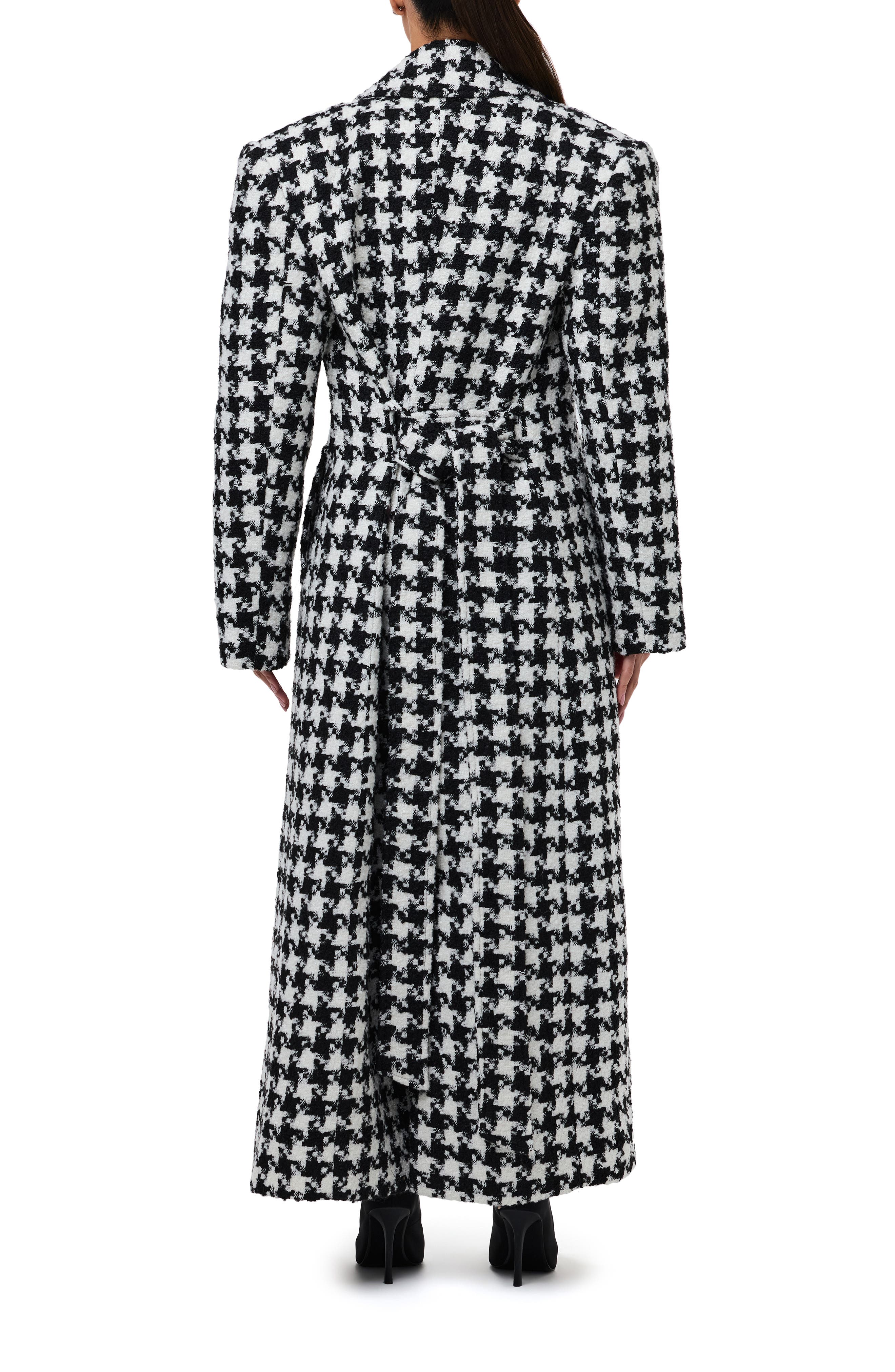 Long Houndstooth Trench Coat - image 2