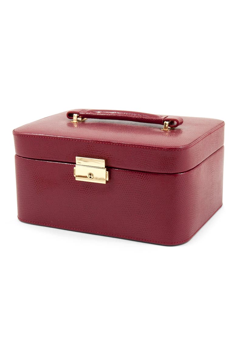 Leather Jewelry Box, Main, color, RED