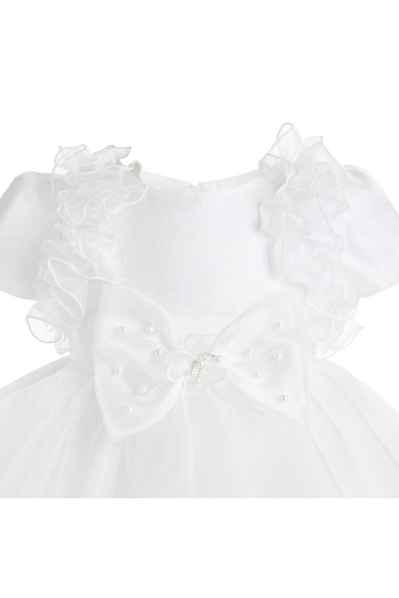 Celestara Ruffle Bow Dress, Alternate, color, White