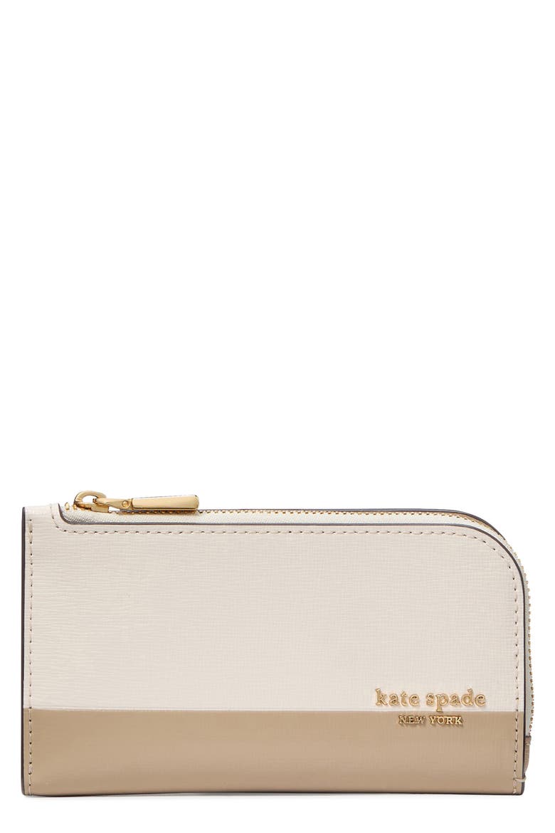 devin colorblock saffiano leather bifold wallet, Main, color, TIMELESS TAUPE MULTI