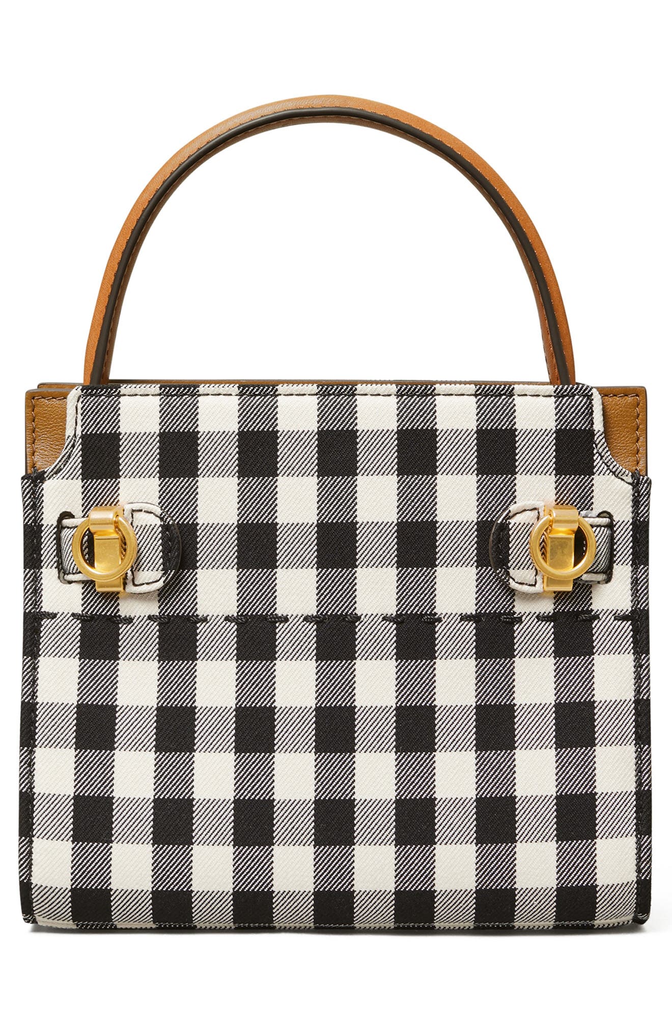 Tory Burch Petite Lee Radziwill Gingham Double Shoulder Bag, Alternate, color, 