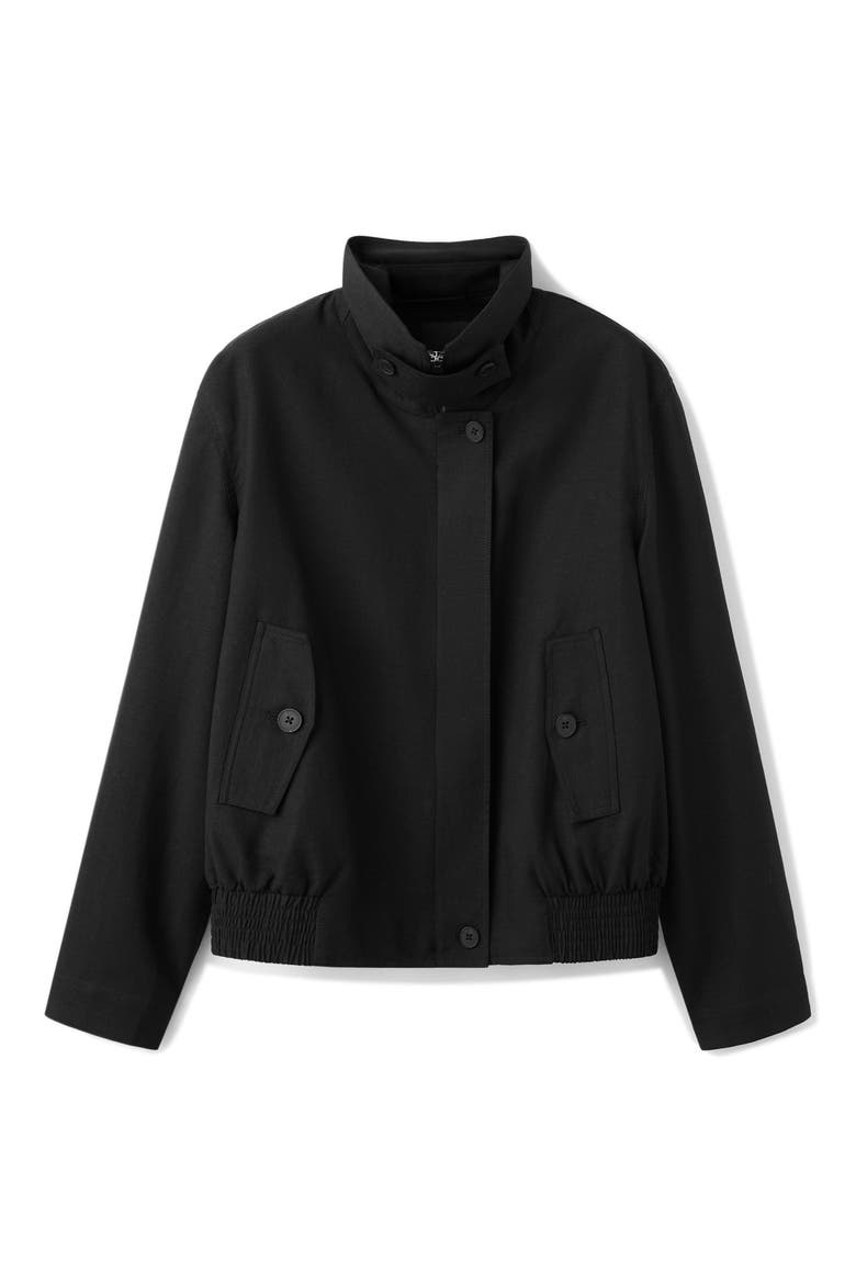 Funnel Neck Bomber Jacket, Alternate, color, BLACK