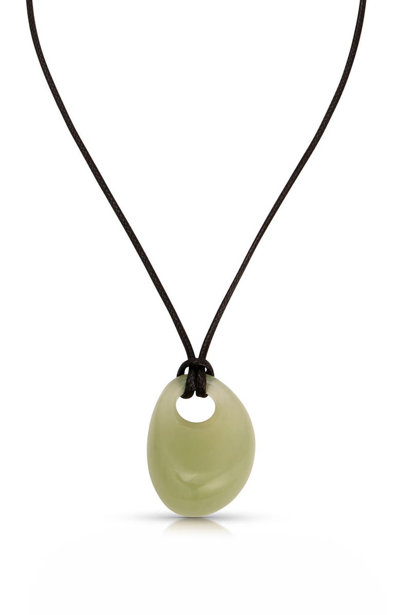 Ettika Resin Medallion Necklace, Alternate, color, Olive