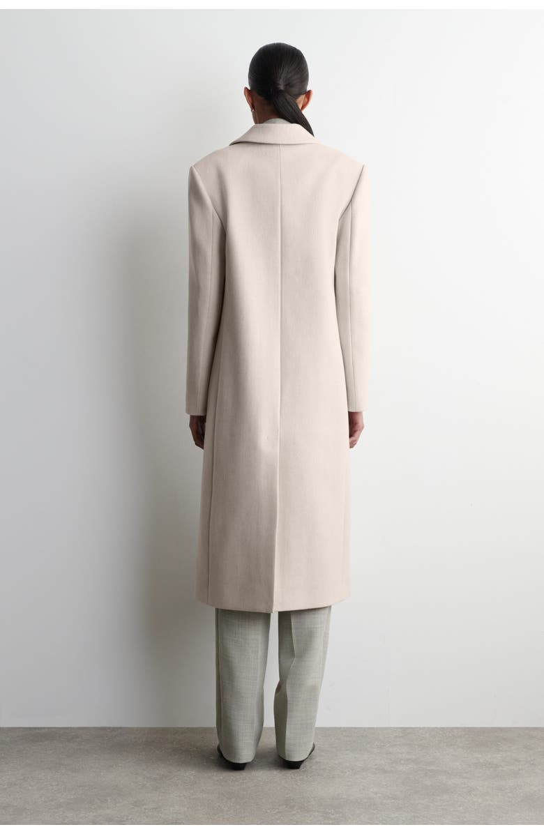 COS Tailored Wool-Twill Long Coat, Alternate, color, Light Beige