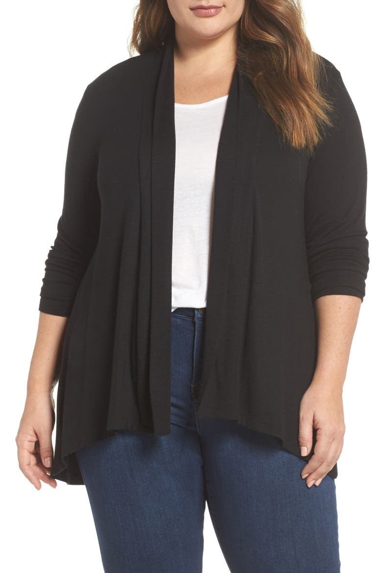 High/Low Cardigan, Main, color, BLACK