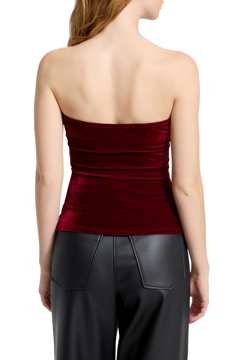 Gavin Strapless Velvet Top, Alternate, color, CRIMSON