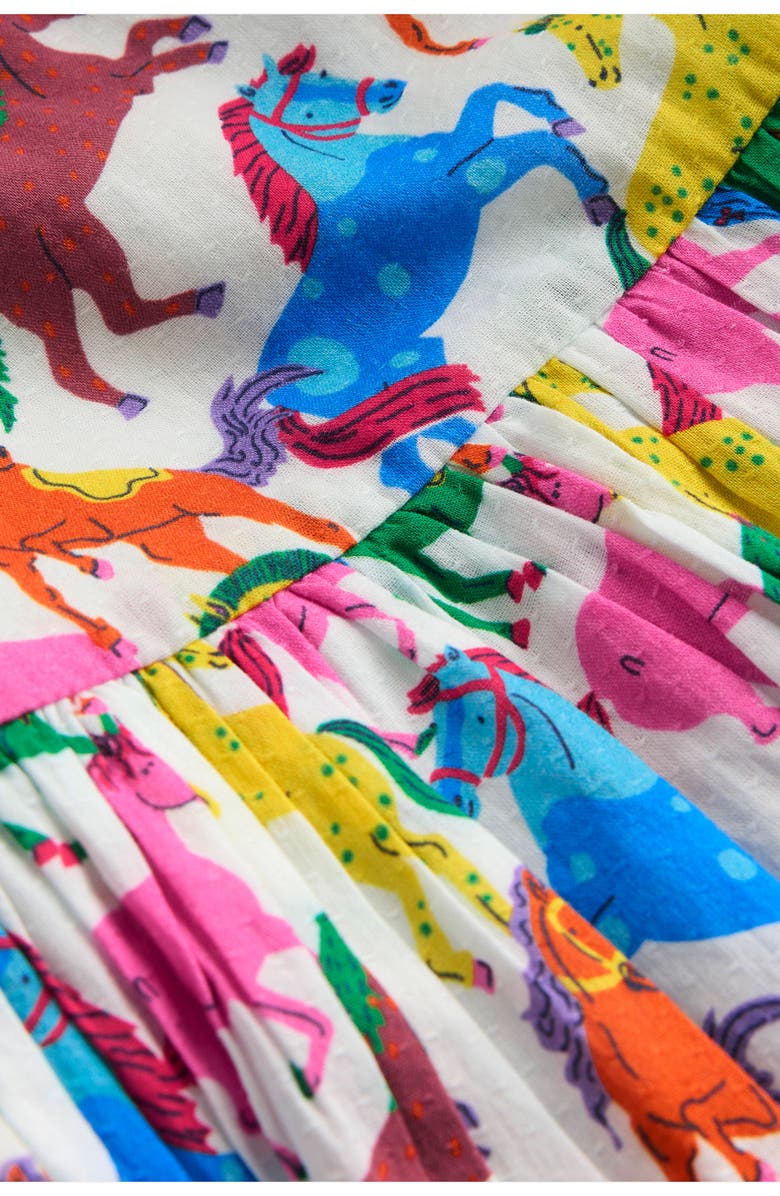 Mini Boden Kids' Madeline Horse Print Dress, Alternate, color, 