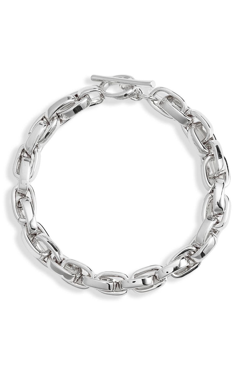 Nordstrom Demi Fine Chain Toggle Bracelet, Main, color, Sterling Silver Plated