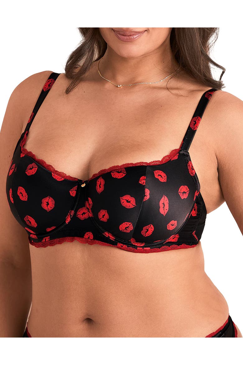 Elsie Contour Balconette Bra, Alternate, color, Novelty black
