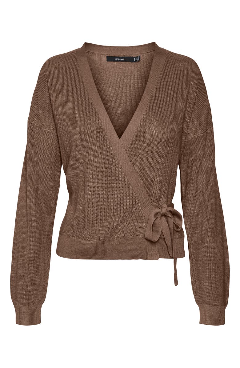 VERO MODA Lexsun Surplice Wrap Balloon Sleeve Cardigan, Alternate, color, 