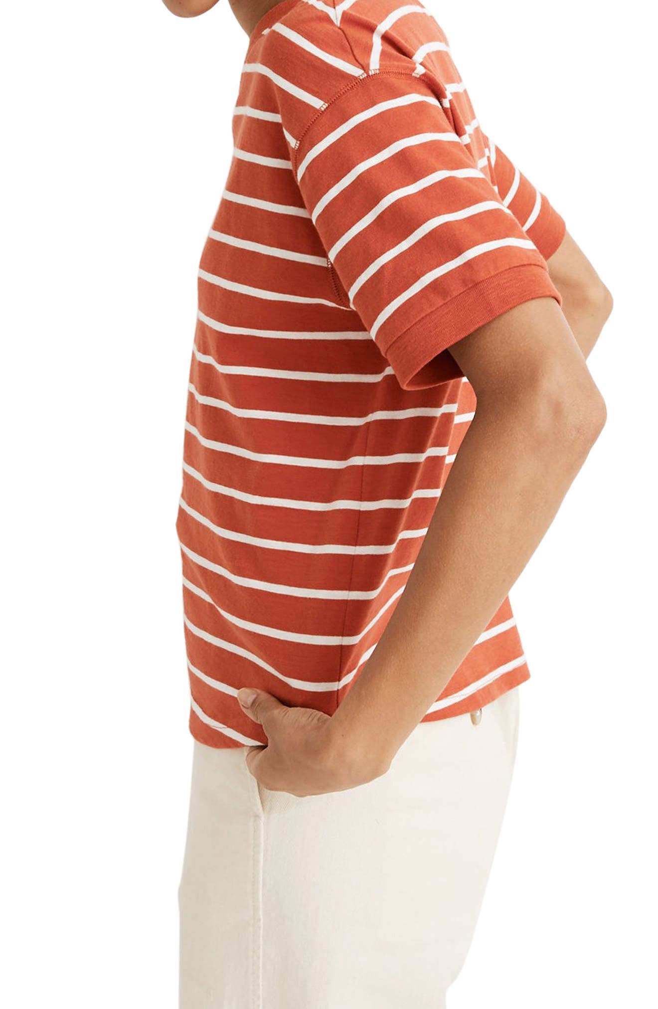 Madewell Everyday Chaffe Stripe Crop Tee (Women) | Nordstromrack