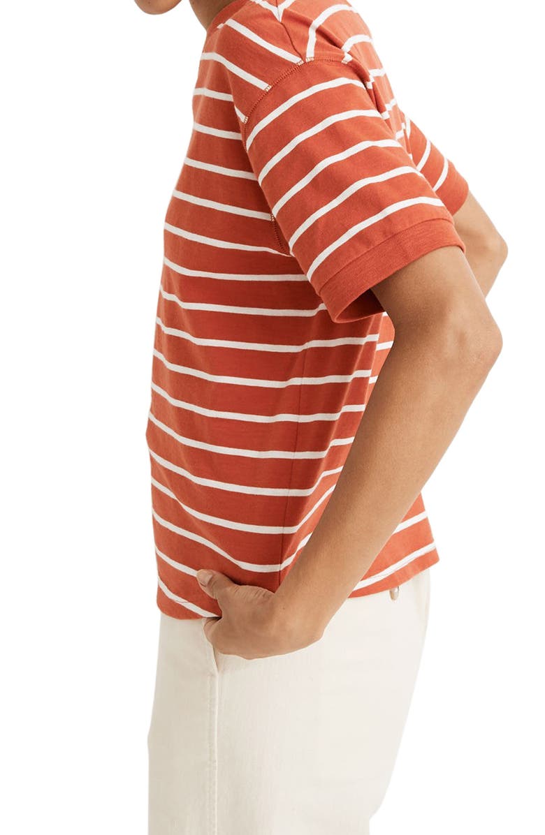 Madewell Everyday Chaffe Stripe Crop Tee, Alternate, color,